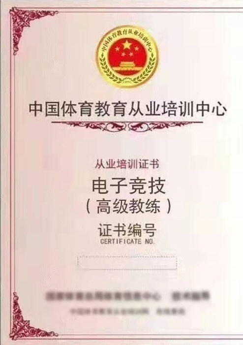 電子競技教練員從業資格證書